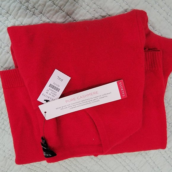 NWT Talbots Pure Cashmere Sweater P XL Red - Picture 2 of 7